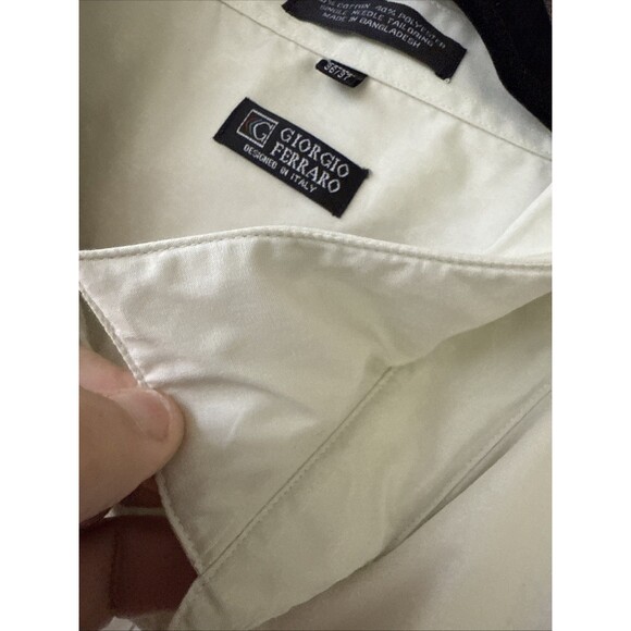BIG & TALL LUXURY Giorgio Ferraro Mens Dress Shirt 22” 36/37” Pale Green EUC - Picture 10 of 10